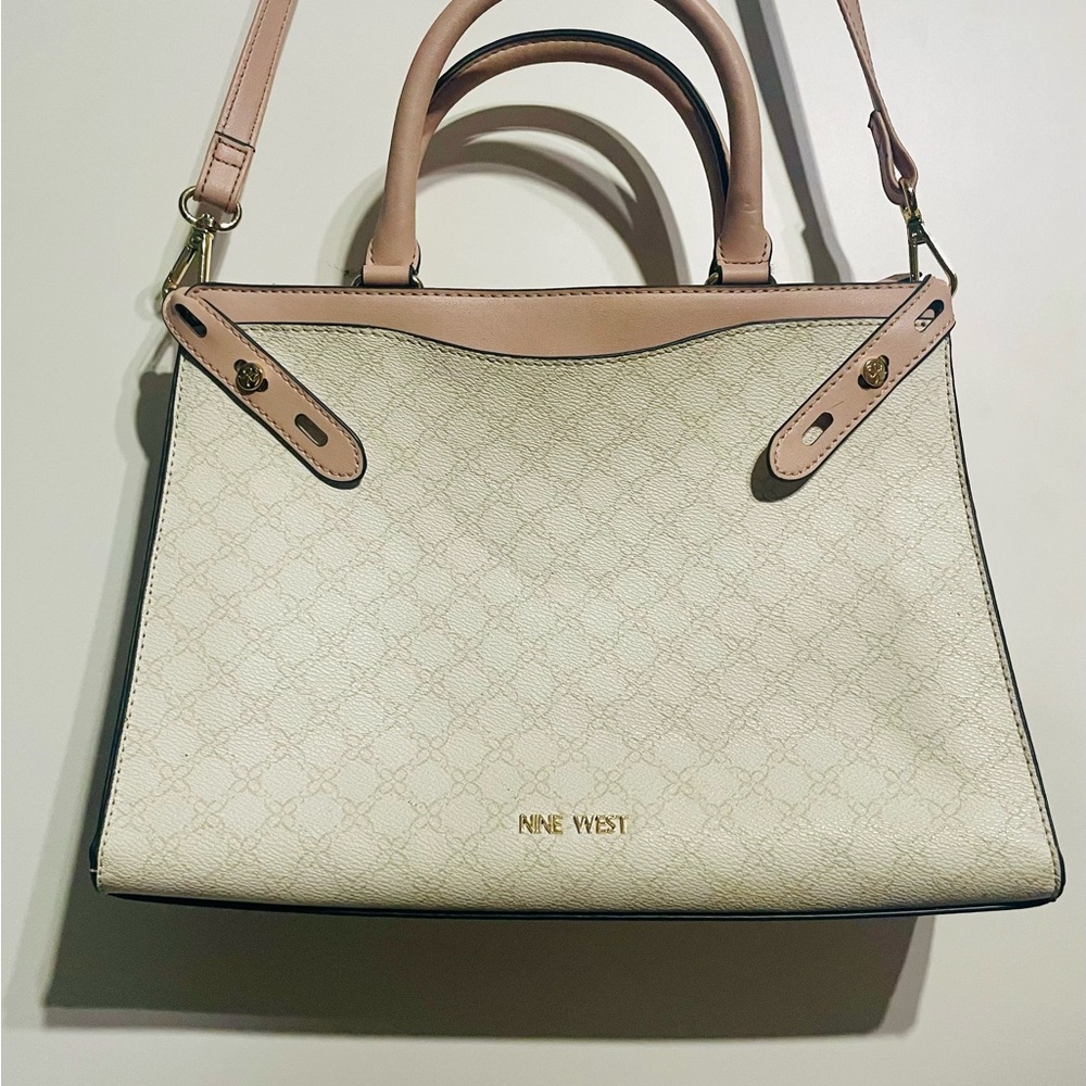 Nine West Cream and Pink Women's Bag